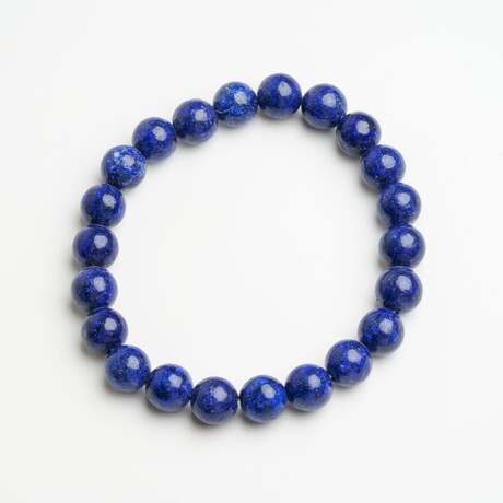 Genuine Lapis Lazuli 8mm Beaded Stretch Bracelet