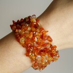 Genuine Carnelian Cuff Gem Bracelet