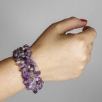 Genuine Amethyst Cuff Gem Bracelet