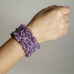 Genuine Amethyst Cuff Gem Bracelet