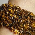 Genuine Tiger's Eye Cuff Gem Bracelet.