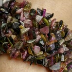 Genuine Multicolour Tourmaline Cuff Gem Bracelet