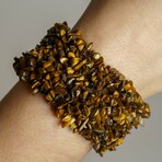 Genuine Tiger's Eye Cuff Gem Bracelet.