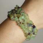 Genuine Flourite Cuff Gem Bracelet.