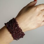 Genuine Garnet Cuff Gem Bracelet