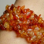 Genuine Carnelian Cuff Gem Bracelet