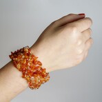 Genuine Carnelian Cuff Gem Bracelet