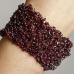 Genuine Garnet Cuff Gem Bracelet