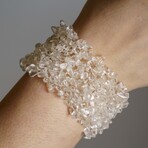 Genuine Quartz Cuff Gem Bracelet