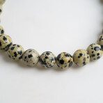 Genuine Dalmatian Jasper 8mm Beaded Stretch Bracelet