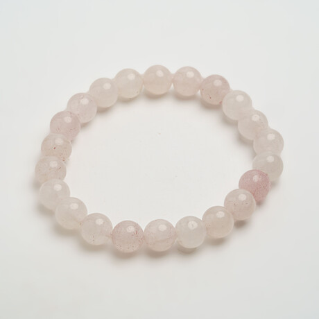 Genuine Morganite 8mm Beaded Stretch Bracelet