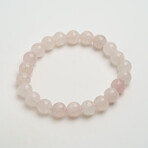 Genuine Morganite 8mm Beaded Stretch Bracelet