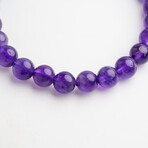 Genuine Amethyst 6mm Beaded Stretch Bracelet