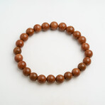 Genuine Goldstone 8mm Beaded Stretch Bracelet