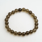 Genuine Smoky Quartz 8mm Beaded Stretch Bracelet