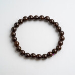 Genuine Garnet 6 Beaded Stretch Bracelet