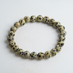 Genuine Dalmatian Jasper 8mm Beaded Stretch Bracelet