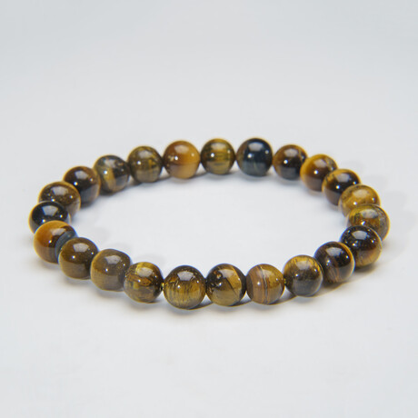 Genuine Tigers Eye 8mm Beaded Stretch Bracelet