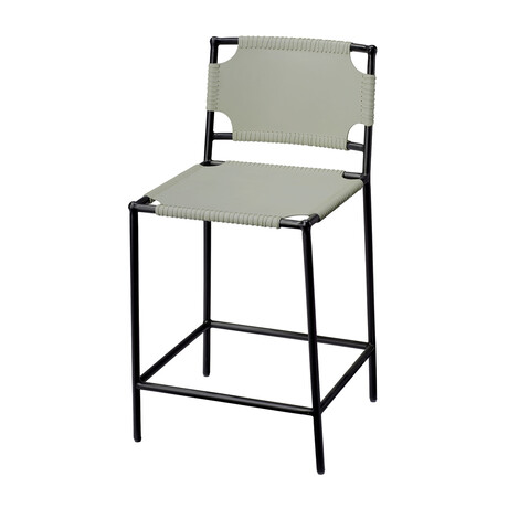 Wade Leather Counter Stool // Grey