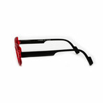 Unisex // Square Reading Glasses // Red & Black (Clear Demo Lens)