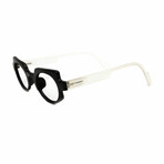 Unisex // Square Reading Glasses // Black & Frosted Clear (Clear Demo Lens)