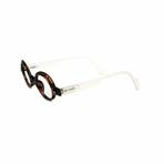 Unisex // Round Reading Glasses // Tortoise & Frosted Clear (Clear Demo Lens)