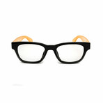 Unisex // Wayfarer Reading Glasses // Black & Orange (Clear Demo Lens)