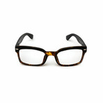 Unisex // Square Reading Glasses // Brown Tortoise & Black (Clear Demo Lens)