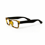 Men's // Rectangular Reading Glasses // Tortoise & Black (Clear Demo Lens)