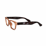 Unisex // Wayfarer Reading Glasses // Nude & Dark Tortoise (Clear Demo Lens)