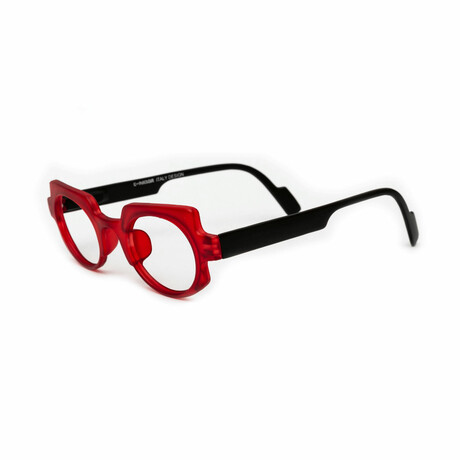 Unisex // Square Reading Glasses // Red & Black (Clear Demo Lens)