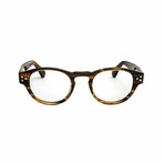 Unisex // Round Acetate Reading Glasses // Brushed Brown (Clear Demo Lens)