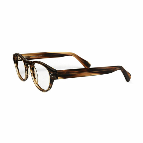 Unisex // Round Acetate Reading Glasses // Brushed Brown (Clear Demo Lens)