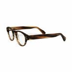 Unisex // Round Acetate Reading Glasses // Brushed Brown (Clear Demo Lens)