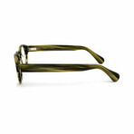 Unisex // Round Acetate Reading Glasses // Brushed Green (Clear Demo Lens)