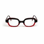 Unisex // Square Reading Glasses // Red Tortoise & Black (Clear Demo Lens)