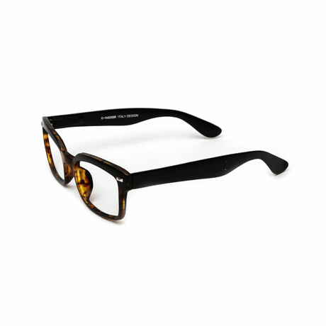 Unisex // Square Reading Glasses // Brown Tortoise & Black (Clear Demo Lens)