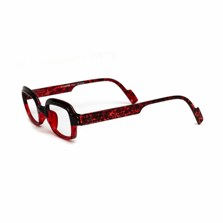 Unisex // Square Reading Glasses // Red Tortoise & Black (Clear Demo Lens)