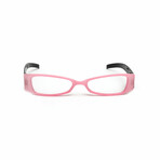 Women's // Rectangular Reading Glasses // Pink & Black (Clear Demo Lens)