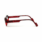 Unisex // Square Reading Glasses // Red Tortoise & Black (Clear Demo Lens)