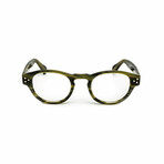 Unisex // Round Acetate Reading Glasses // Brushed Green (Clear Demo Lens)