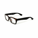 Unisex // Wayfarer Reading Glasses // Brown Tortoise & Black (Clear Demo Lens)