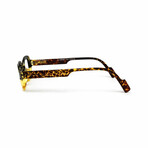 Unisex // Square Reading Glasses // Yellow Tortoise & Black (Clear Demo Lens)