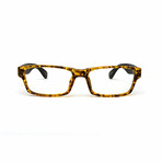 Men's // Rectangular Reading Glasses // Tortoise & Black (Clear Demo Lens)