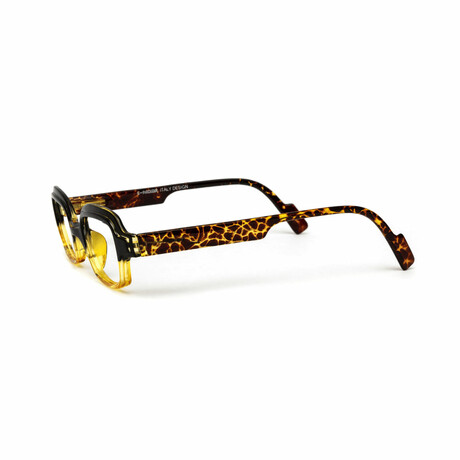 Unisex // Square Reading Glasses // Yellow Tortoise & Black (Clear Demo Lens)