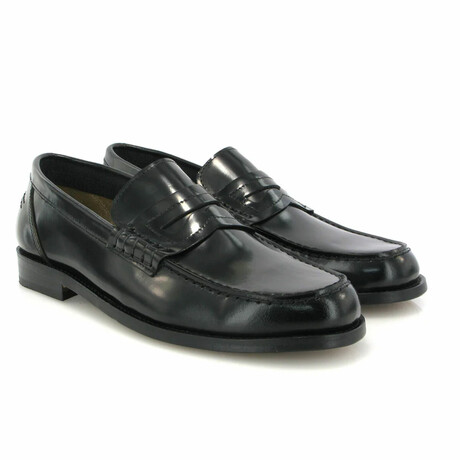 Polish Leather Boston Loafers // Black (38)