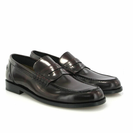 Polish Leather Boston Loafers // Burgundy (38)