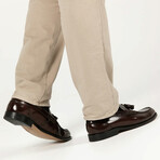 Polish Leather Boston w/ Tassel Loafers // Burgundy (38)