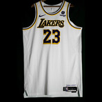 LeBron James // Los Angeles Lakers // Autographed 2023-24 Team Issued Jersey w/ "Crown" Inscription