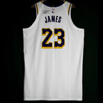 LeBron James // Los Angeles Lakers // Autographed 2023-24 Team Issued Jersey w/ "Crown" Inscription